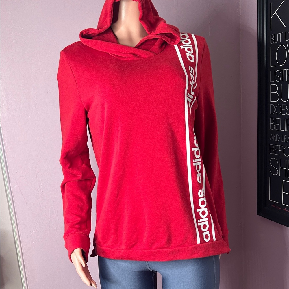 Adidas Women's Bold Red Hoodie - Picture 3 of 5
